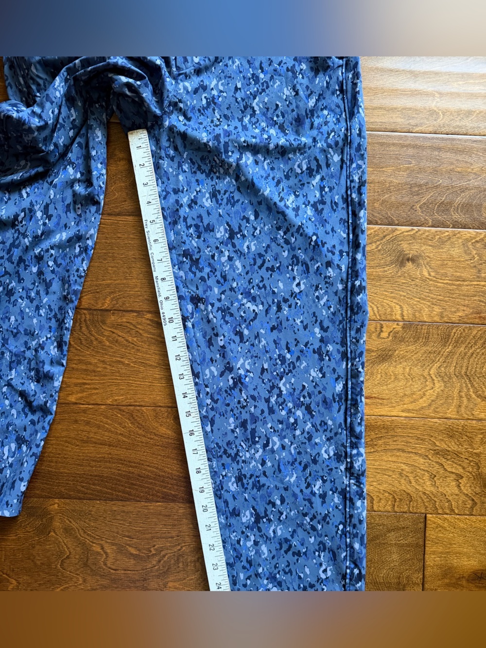 ATHLETA Captivate Chrome Blue BROOKLYN ANKLE PANTS Wide Contrast Band Stretch 10 - Picture 5 of 7